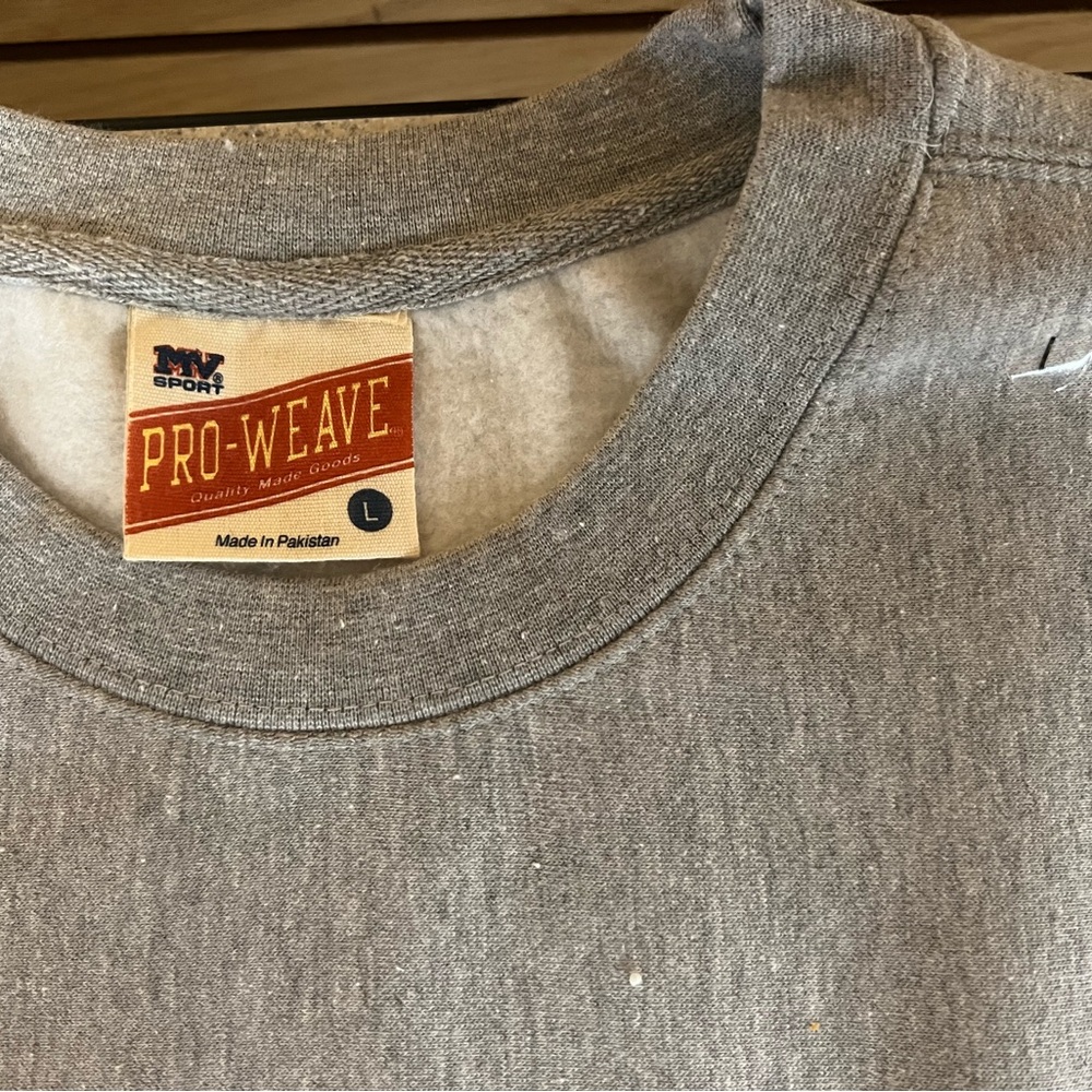 MV sport Pro weave Grey Crewneck Sweatshirts NWT size large - Picture 3 of 4